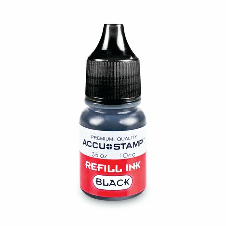 COSCO ACCU-STAMP Gel Ink Refill, Black, 0.35 oz Bottle 090684